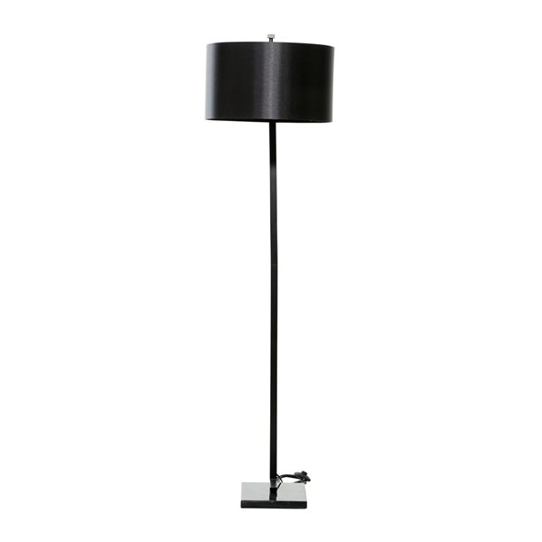 Grayson Lane 16-in x 64-in Black Metal Traditional Floor Lamp with Foot Switch