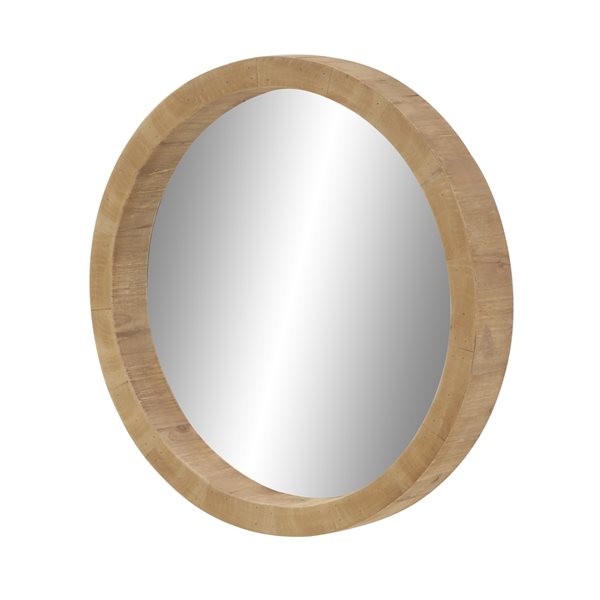 Grayson Lane 23.80-in x 23.80-in Round Brown Wall Mirror