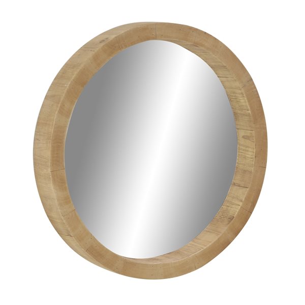 Grayson Lane 23.80-in x 23.80-in Round Brown Wall Mirror