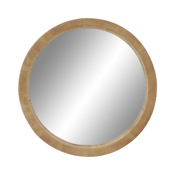 Grayson Lane 23.80-in x 23.80-in Round Brown Wall Mirror