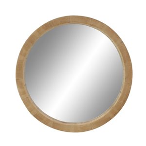 Grayson Lane 23.80-in x 23.80-in Round Brown Wall Mirror