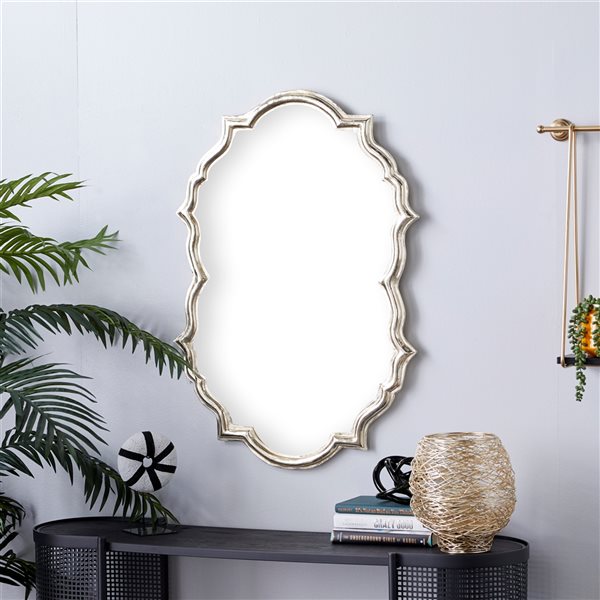 Grayson Lane 36-in x 24.70-in Oval Gold Wall Mirror