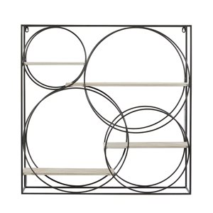 Grayson Lane 32-in x 32-in Grey Iron Contemporary Square Shelf