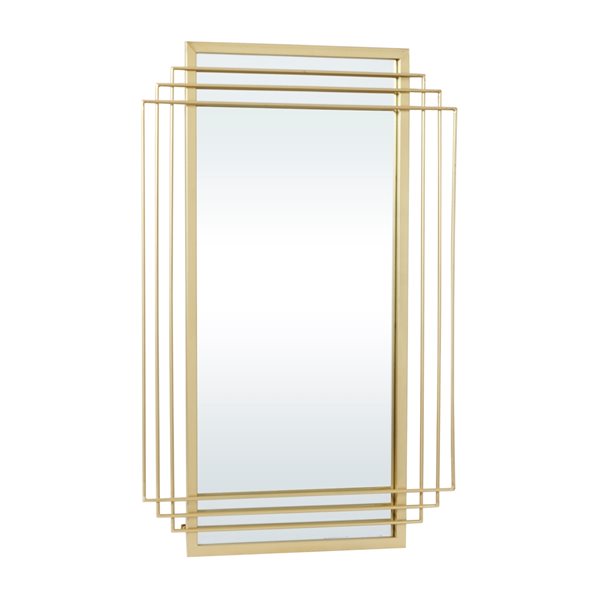 Cosmoliving By Cosmopolitan 36-in x 24-in Rectangle Gold Wall Mirror