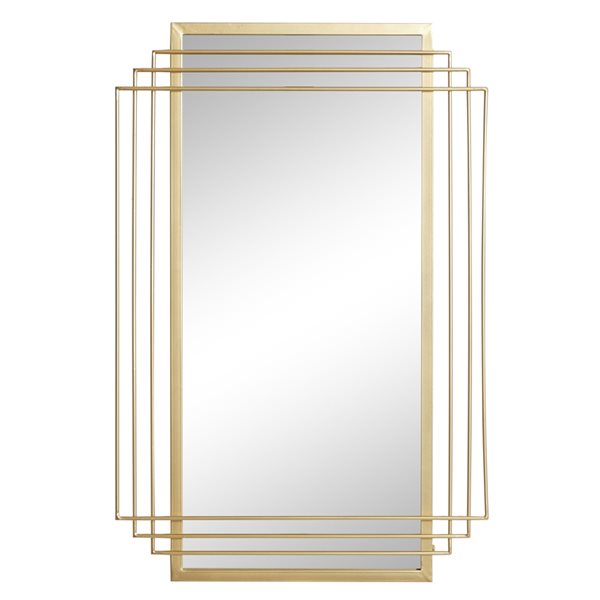Cosmoliving By Cosmopolitan 36-in x 24-in Rectangle Gold Wall Mirror ...