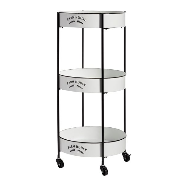 Grayson Lane Black Metal Base with Iron Top Kitchen Cart (34-in x 16-in)