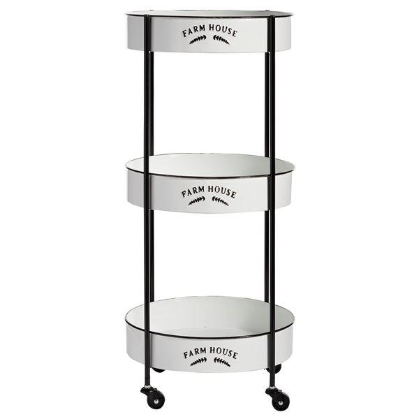 Grayson Lane Black Metal Base with Iron Top Kitchen Cart (34-in x 16-in)