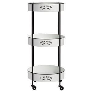 Grayson Lane Black Metal Base with Iron Top Kitchen Cart (34-in x 16-in)