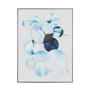 Grayson Lane Black Wood Framed 40-in H x 30-in W Abstract Fabric Hand-Painted 3D Art