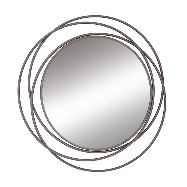 Grayson Lane 39.88-in x 42.25-in Round Grey Wall Mirror