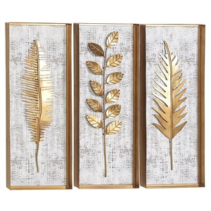 Grayson Lane 32-in H x 12-in W Botanical Metal Wall Accent - Set of 3