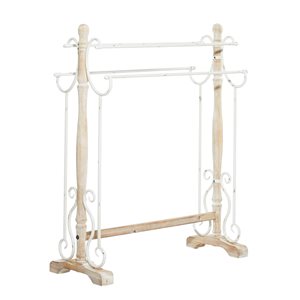 Grayson Lane 40-in x 34-in x 14-in White and Light Brown Wood Quilt Rack