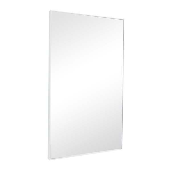 Grayson Lane 40.25-in x 24.13-in Rectangle White Wall Mirror