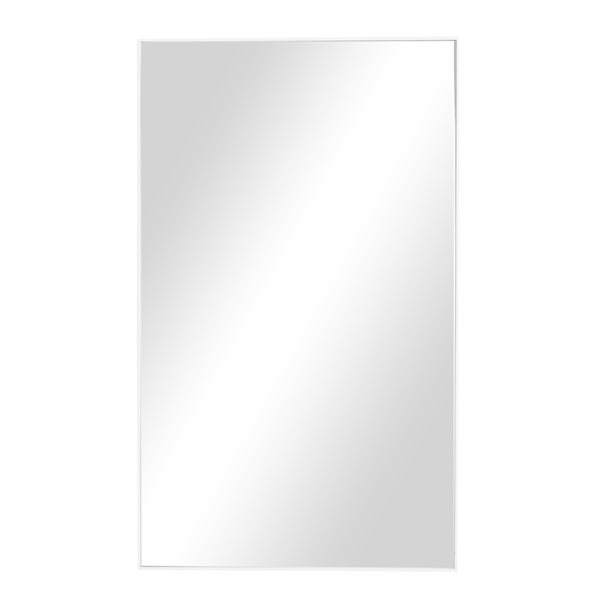 Grayson Lane 40.25-in x 24.13-in Rectangle White Wall Mirror