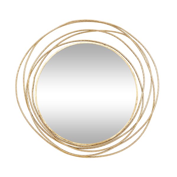 Grayson Lane 38.38-in x 40-in Round Gold Wall Mirror