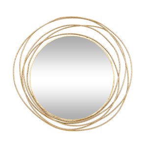 Grayson Lane 38.38-in x 40-in Round Gold Wall Mirror