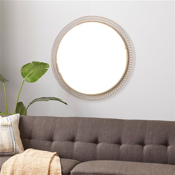 Grayson Lane 36.63-in x 36.63-in Round Gold Wall Mirror