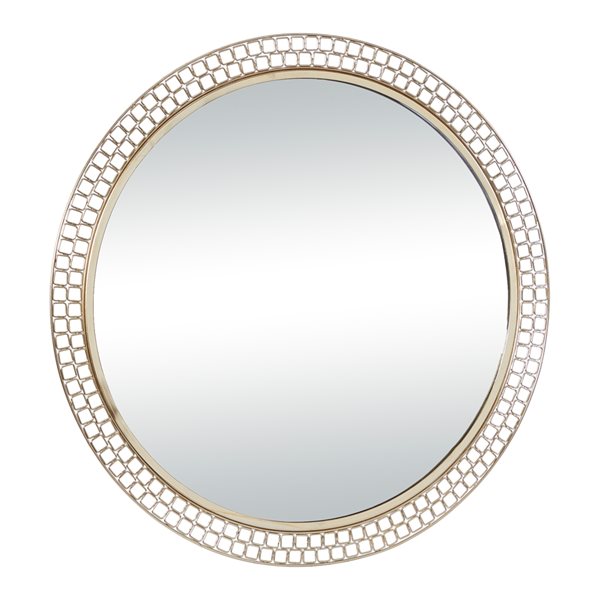 Grayson Lane 36.63-in x 36.63-in Round Gold Wall Mirror