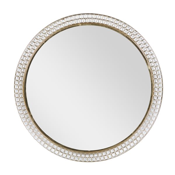 Grayson Lane 36.63-in x 36.63-in Round Gold Wall Mirror