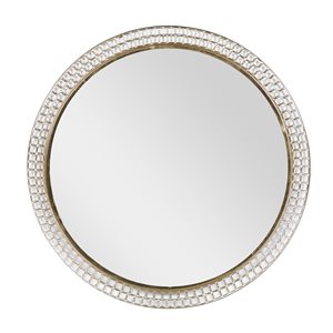 Grayson Lane 36.63-in x 36.63-in Round Gold Wall Mirror