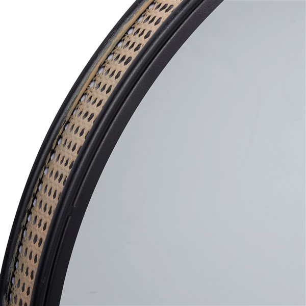 Grayson Lane 31.5-in x 31.5-in Contemporary Round Black Wall Mirror