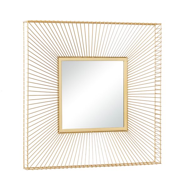Cosmoliving By Cosmopolitan 26-in x 26-in Square Gold Wall Mirror