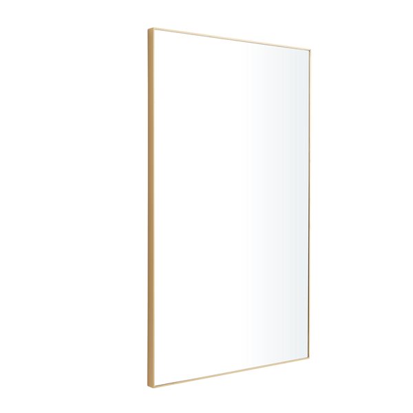 Grayson Lane 40.25-in x 24.13-in Rectangle Gold Wall Mirror