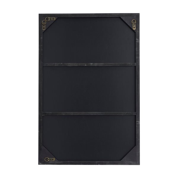 Grayson Lane 36-in x 24-in Rectangle Black Wooden Wall Mirror