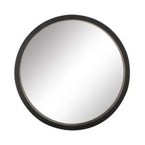 Grayson Lane 32-in x 32-in Round Black Wall Mirror