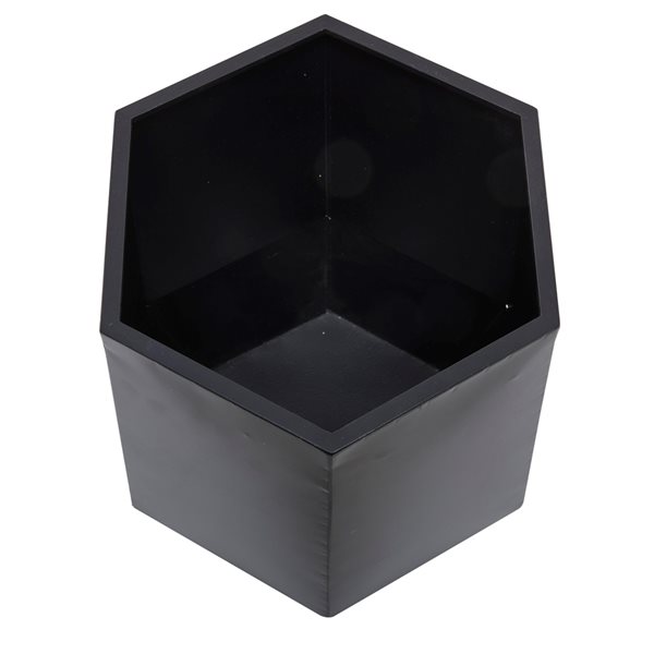 Grayson Lane 15.75-in W x 19.63-in H Modern Black Geometric Metal Round Planters - Set of 3