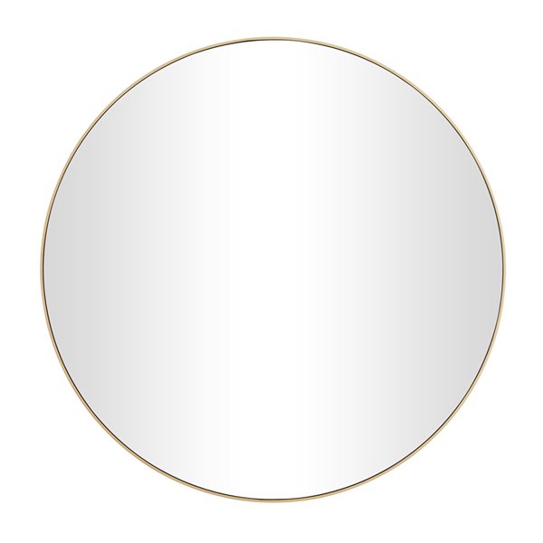 Grayson Lane 36-in x 36-in Round Gold Wall Mirror