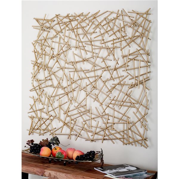 Grayson Lane 40-in H x 40-in W Abstract Gold Metal Wall Accent