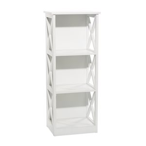 Grayson Lane 16-in x 40-in White Wood 3-Tier Traditional Shelving Unit