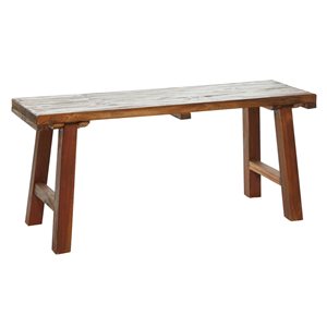 Grayson Lane 19-in x 44-in Industrial Brown Accent Bench