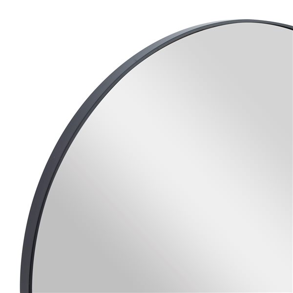 Grayson Lane 30-in x 30-in Round Black Wall Mirror