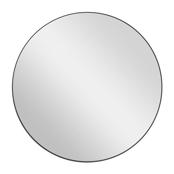 Grayson Lane 30-in x 30-in Round Black Wall Mirror