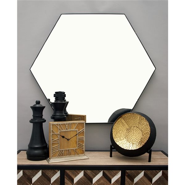 Grayson Lane 35-in x 41-in Hexagon Clear Wall Mirror