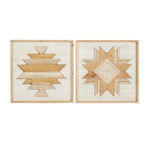 Grayson Lane 23.63-in H x 23.63-in W Abstract Wood Wall Accent - Set of 2