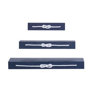 Grayson Lane 3-in Blue Wood Contemporary Wall-Mounted Shelves - Set of 3