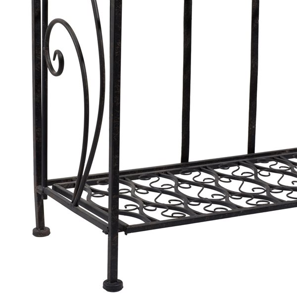 Grayson Lane 25-in x 64-in Black Iron 4-Tier Traditional Baker's Rack