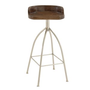 Grayson Lane Bar Height (27-in to 35-in) Brown Bar Stool