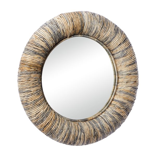 Grayson Lane 34.5-in x 34.5-in Round Grey Wall Mirror