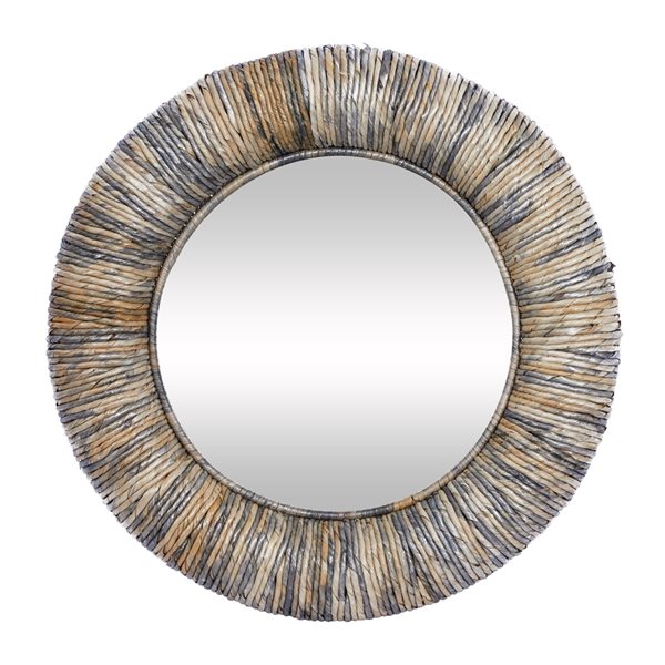 Grayson Lane 34.5-in x 34.5-in Round Grey Wall Mirror