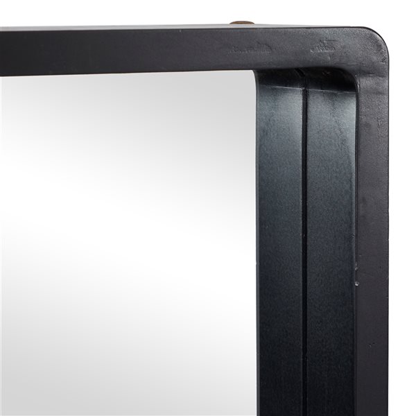 Grayson Lane 36-in x 24-in Contemporary Rectangle Black Wall Mirror