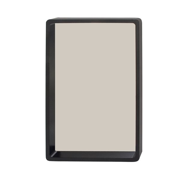 Grayson Lane 36-in x 24-in Contemporary Rectangle Black Wall Mirror