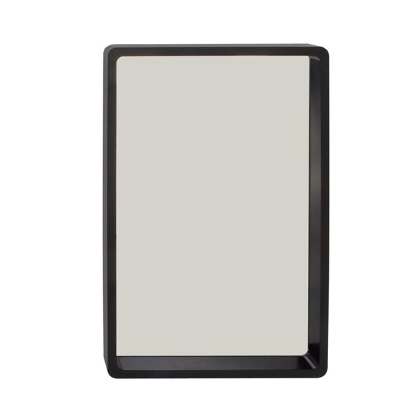 Grayson Lane 36-in x 24-in Contemporary Rectangle Black Wall Mirror