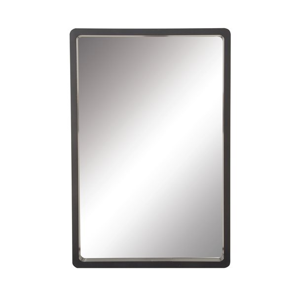 Grayson Lane 36-in x 24-in Contemporary Rectangle Black Wall Mirror