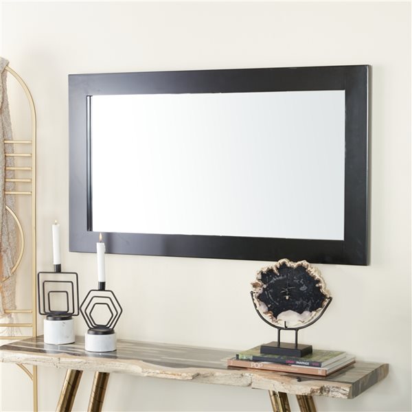 Grayson Lane 42-in x 24-in Rectangle Black Wall Mirror