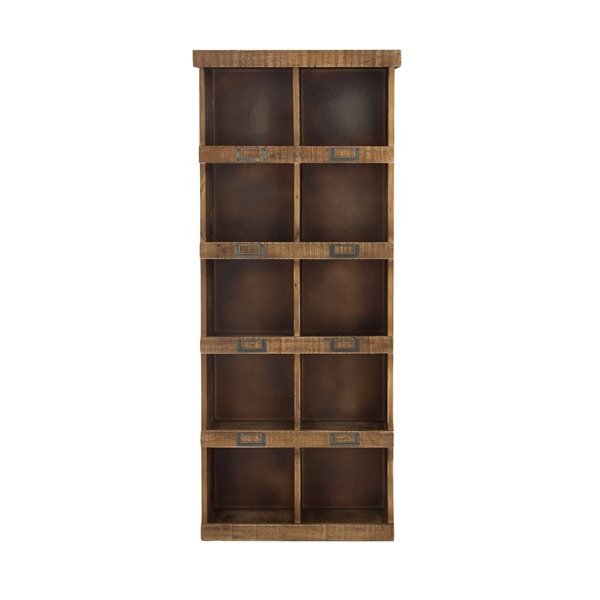 Grayson Lane 18-in x 42-in Brown Wood Rustic Wall-Mounted Shelf