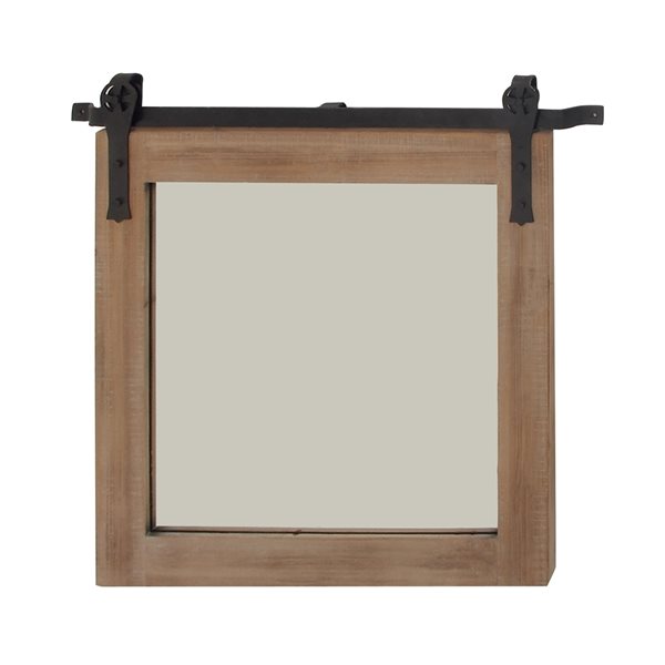 Grayson Lane 31.40-in x 31-in Square Brown Wall Mirror